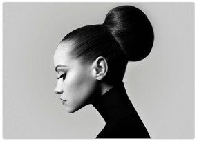 Tablou pe sticlă - Profilui femeii frumoase (70x50 cm)