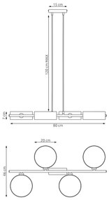 Lustră pe cablu DRUMZ, 4xE14/10W/230V, maro