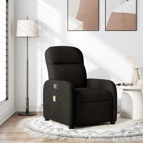 vidaXL Fotoliu de masaj rabatabil, negru, material textil