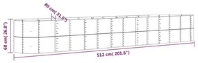 Jardiniera gradina gri 512x80x68 cm otel vopsit electrostatic 1, Gri, 512 x 80 x 68 cm