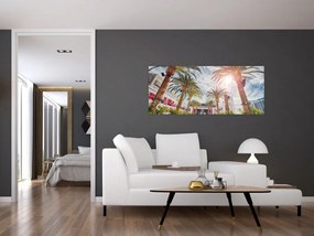 Tablou - palmier cu bazin (120x50 cm)