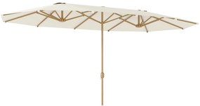 Outsunny Umbrelă de Soare cu Două Fețe și Mâner cu Manivelă Ușor de Utilizat, 455x265x238 cm, Bej | Aosom Romania