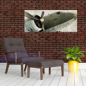 Tablou - Avion vechi cu elice (120x50 cm)