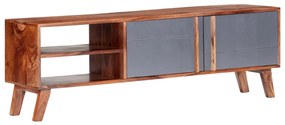 vidaXL Dulap TV, gri, 140x30x45 cm, lemn masiv