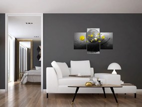 Tabloul - bile abstracte galbene (90x60 cm)