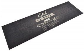 vidaXL Covor de bucătărie lavabil Kitchen, negru, 60x180 cm, catifea