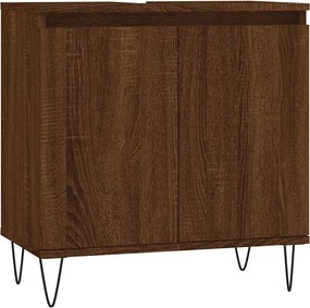 vidaXL Dulap de baie, stejar maro, 58x33x60 cm, lemn prelucrat