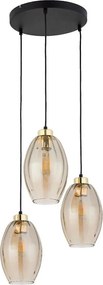 Lustră LED pe cablu SEBO 3xE27/15W/230V negru/bej fumuriu