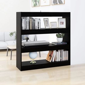 811746 vidaXL Bibliotecă/Separator cameră, negru, 100x30x103 cm