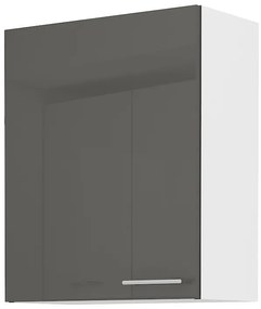 Dulap superior de bucătărie Lavera 60 G 72 1F (alb + gri lucios). 1032416