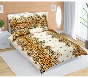 Lenjeria de pat din crep model Leopard, 140 x 200 cm, 70 x 90 cm