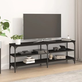 Comoda TV, negru, 140x30x50 cm, lemn prelucrat