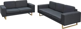 vidaXL Set canapea cu 2 și 3 locuri, gri închis