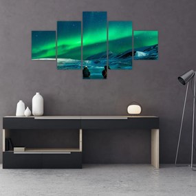 Tablou cu oameni la Aurora borealis (125x70 cm), în 40 de alte dimensiuni noi