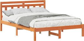vidaXL Cadru de pat Maro 120 x 190 cm Lemn de pin masiv