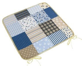 Bellatex Perna Adéla netedă Patchwork albastră, 40x 40 cm