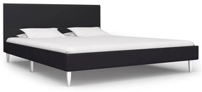 Cadru de pat, negru, 140 x 200 cm, material textil Negru, 140 x 200 cm