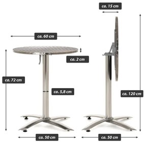 Masă de bistro, rotundă, pliabilă, 60 cm