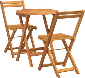 vidaXL Set de masă pentru grădină cu pernă 3 pcs Ulei Natural