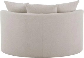 Fotoliu rotund, diametru de 153 cm, culoare gri, material boucle fin