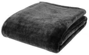 Pătură neagră din micropluș/cocolino 130x170 cm Raschel Velvet – Catherine Lansfield