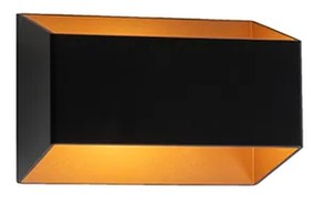 Aplica moderna neagra cu interior auriu dreptunghiular - Alone