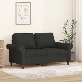 349189 vidaXL Canapea cu 2 locuri, negru, 120 cm, material textil