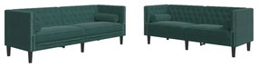 3209293 vidaXL Set canapele Chesterfield cu perne rulou 2 piese verde catifea