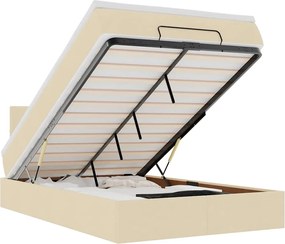vidaXL Cadru de pat otoman cu saltea crem 120x190cm stofa