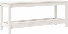 vidaXL Bancă de grădină, alb, 108x35x45 cm, lemn masiv de pin