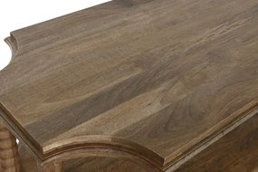 Măsuță de cafea dreptunghiulară din lemn de mango, natur, cu picioare strunjite și raft, finisaj mat, 48 x 131 x 80 cm, „Bellara” – Ethnic Collections