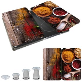 Set 2 protecții din sticlă pentru aragaz Wenko Spices, 52 x 30 cm