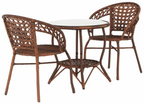 Set de gradina din rattan  1 + 2, maro, JARUB