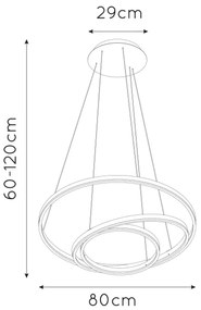 Lustră LED dimabilă pe cablu Lucide 46402/99/31 TRINITI LED/136W/230V white