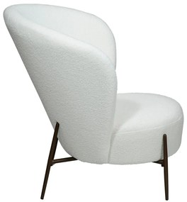 Fotoliu alb cu tapițerie din țesătură bouclé Orbit – DAN-FORM Denmark