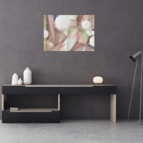 Tablou pe sticlă - 3D abstract culori pastel (70x50 cm)