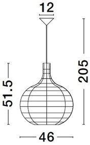 Lustra / Pendul modern design natural GRIFFIN D-46cm