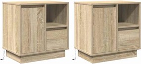 vidaXL Dulap de noapte cu sertar 2 pcs Stejar Sonoma 50 x 34,5 x 50 cm