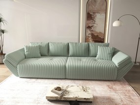 Canapea extensibilă dumonde cu ladă de depozitare si sezut confortabil din spuma high-density, Berlin Ambience Mint 300x100 cm