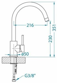 Baterie de chiuvetă ALVEUS 1129028 ELZA 35,1 cm crom