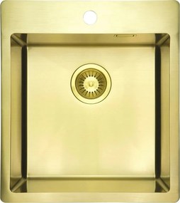 Chiuveta bucatarie inox Deante Olfato 45x50.5 cm cu 1 cuva finisaj auriu periat