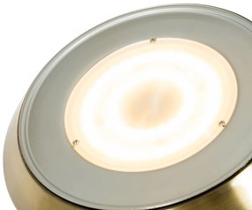 Lampă de podea bronz inclusiv LED și dimmer cu lampă de citit - Fez