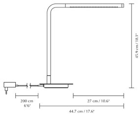 Veioză neagră LED cu intensitate reglabilă din metal (înălțime 46 cm) Omni Table – UMAGE