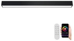 Plafonieră LED dimabilă Immax NEO 07256L LUNGO LED/38W/230V Wi-Fi Tuya negru + telecomandă