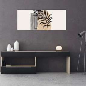 Tablou - Abstracție cu frunze tropicale N⁰3 (120x50 cm)