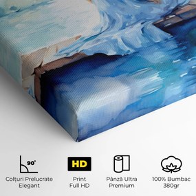 Tablou Canvas, 20x30cm, Dormitor si Living, Moderne, Textura de pictura, Lake Blue Woman