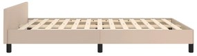 Cadru de pat cu tablie, cappuccino, 140x190 cm, piele ecologica Cappuccino, 140 x 190 cm, Design simplu