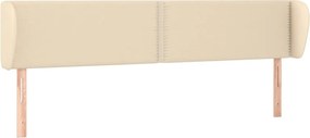 vidaXL Tăblie de pat cu aripioare crem 203x23x78/88 cm textil