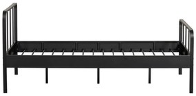 Pat negru din metal cu somieră 120x200 cm Mees – WOOOD