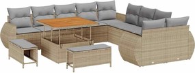 vidaXL Set de canapele pentru grădină 13 pcs bej și gri deschis